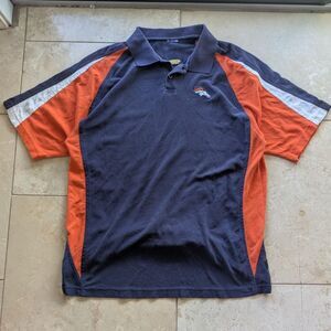 Nfl Men's Orange and Navy Polo-shirts